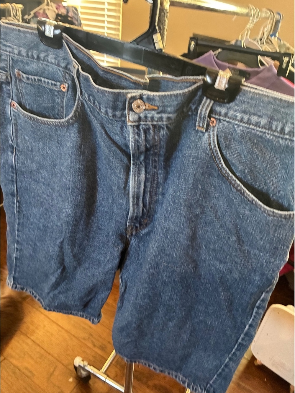 Levi's 505 blue denim shorts